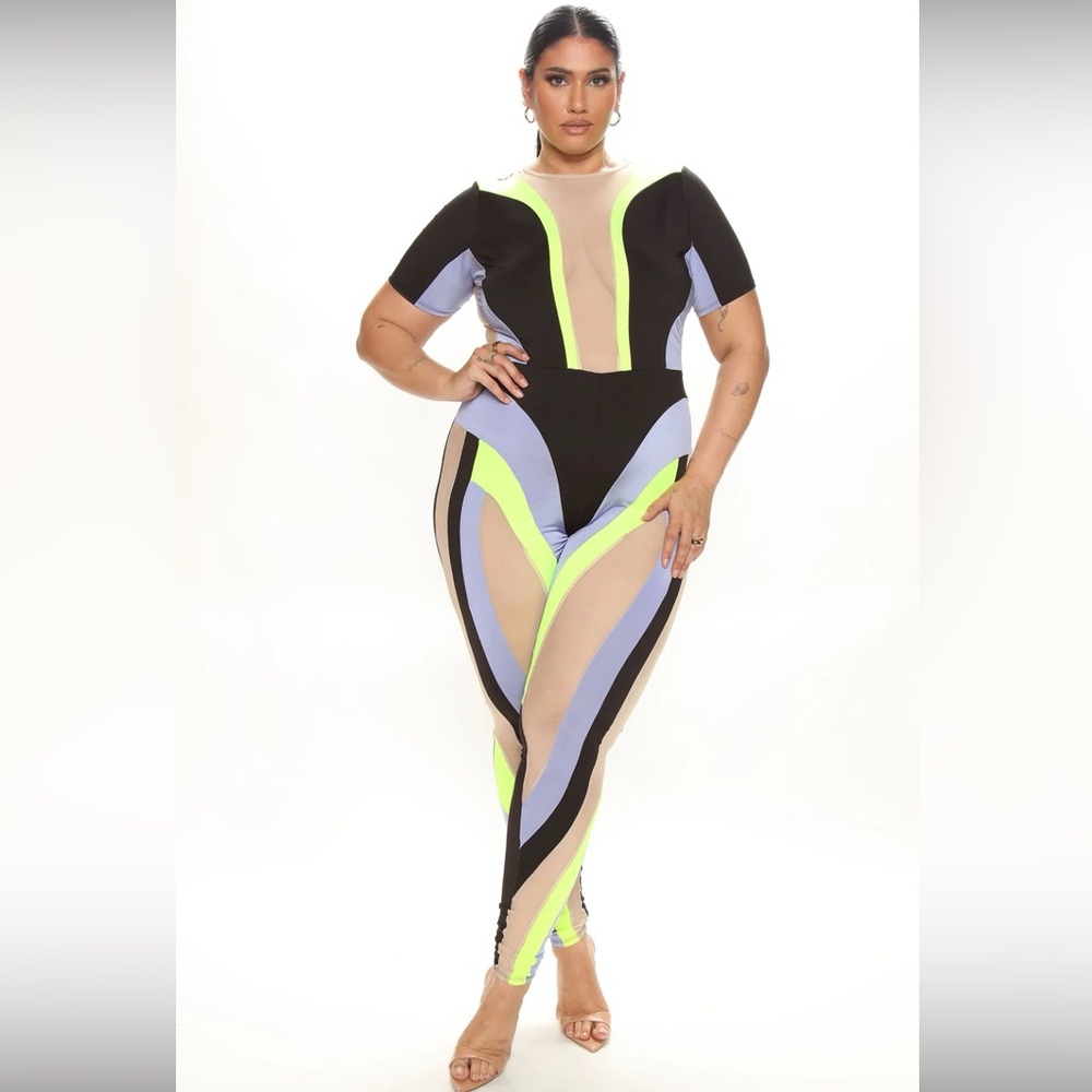 Running Through Your Mind Mesh Jumpsuit - Fashion Nova